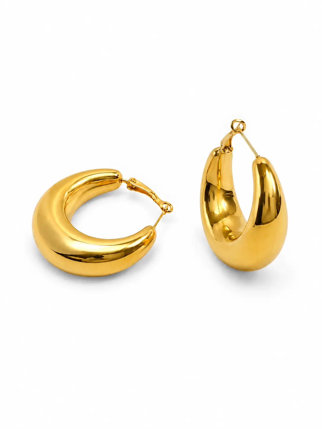 Orecchini a cerchio chunky dorati 3,5 cm