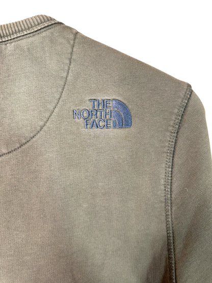 Felpa The North Face verde militare con logo ricamato Taglia XS