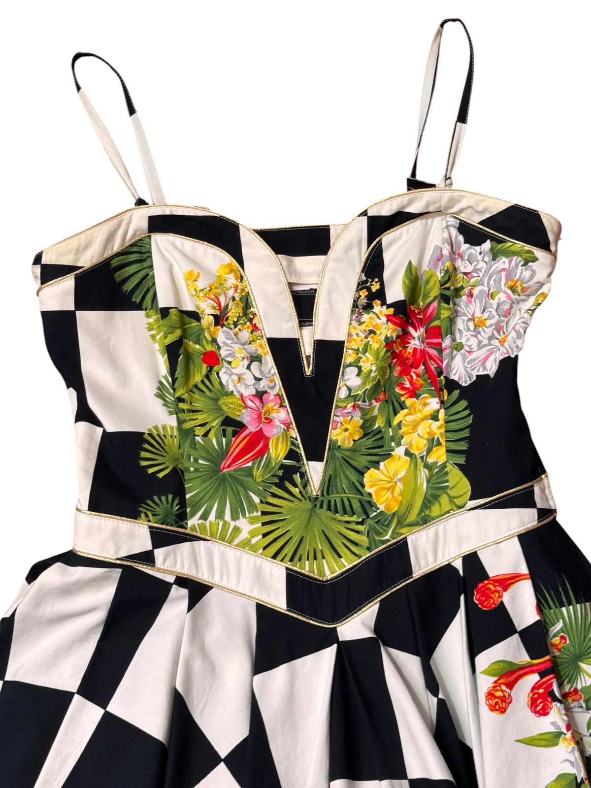 Versace Couture abito donna scacchi floreale Made in Italy — foto 3
