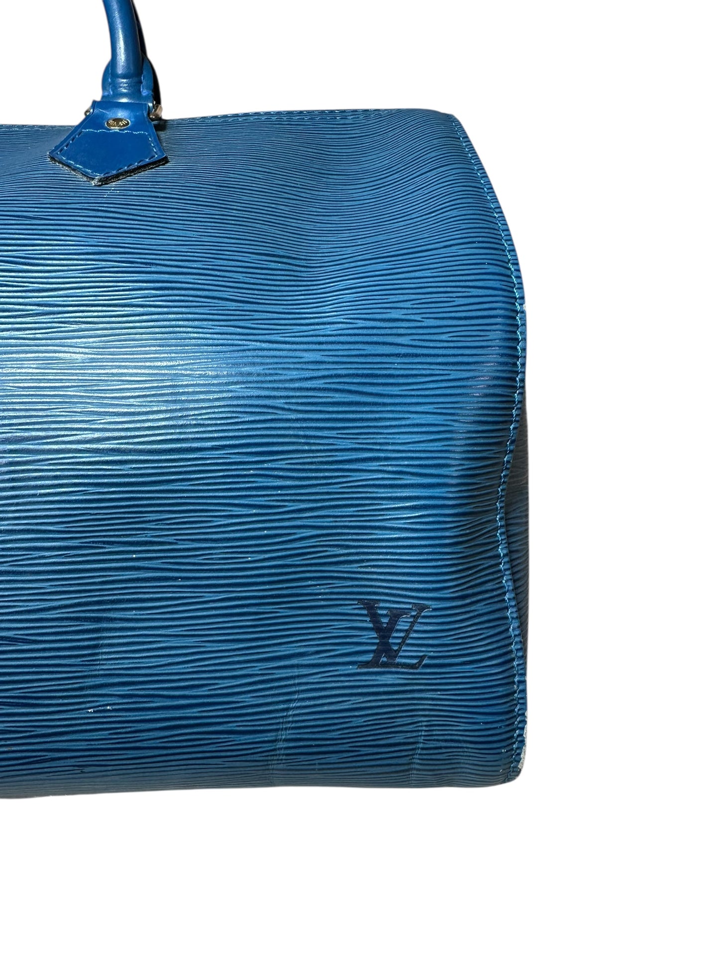 Louis Vuitton borsa speedy in pelle epi blu