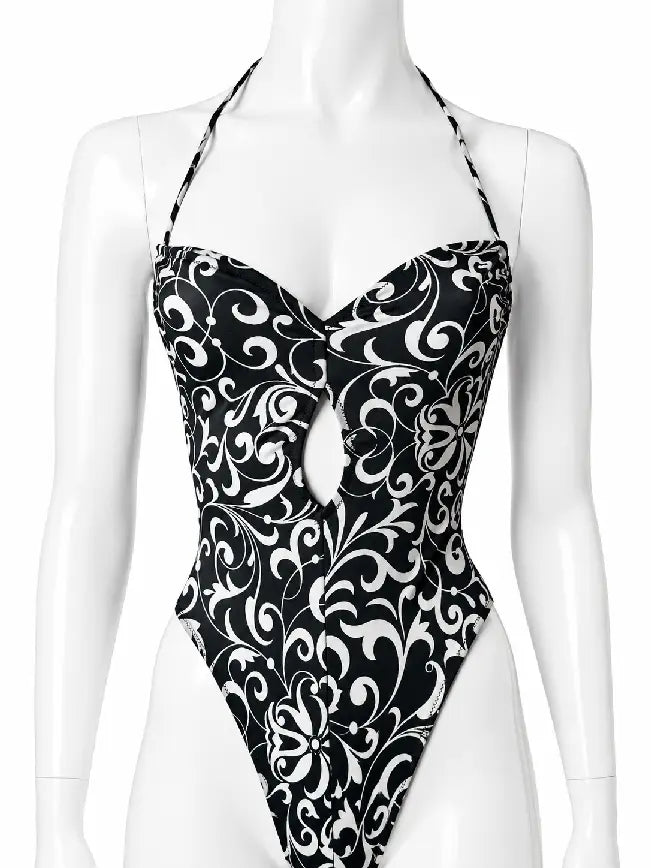 Versace Mare costume intero barocco bianco nero Made in Italy - taglia 44