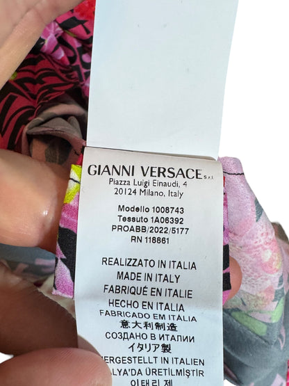 Versace Gonna Plissettata Asimmetrica Floreale