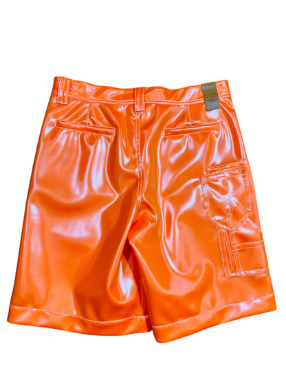 Versace Shorts Uomo Arancione – Effetto Lucido Gommato – Taglia 48