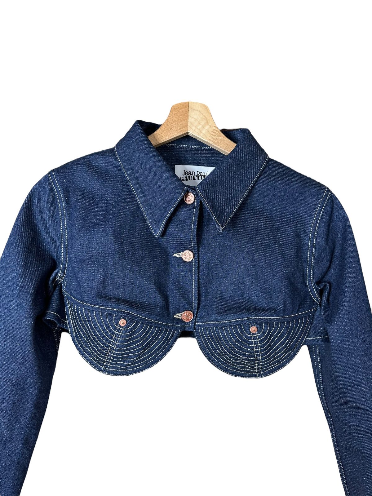 Jean Paul Gaultier giacca in denim crop — foto 2