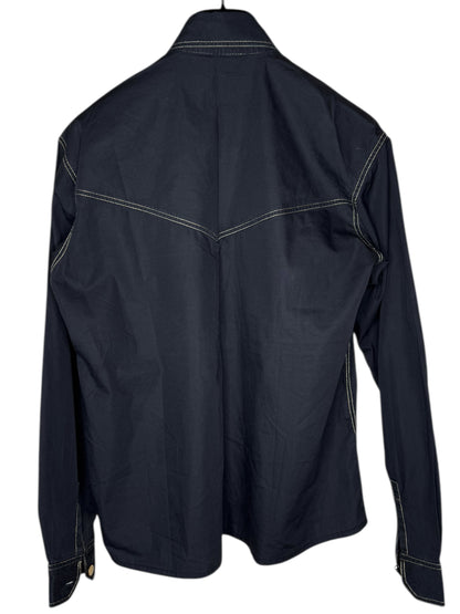 Camicia Vintage Versace Jeans Signature Nera – Bottoni Oro Medusa – Made in Italy – Taglia S