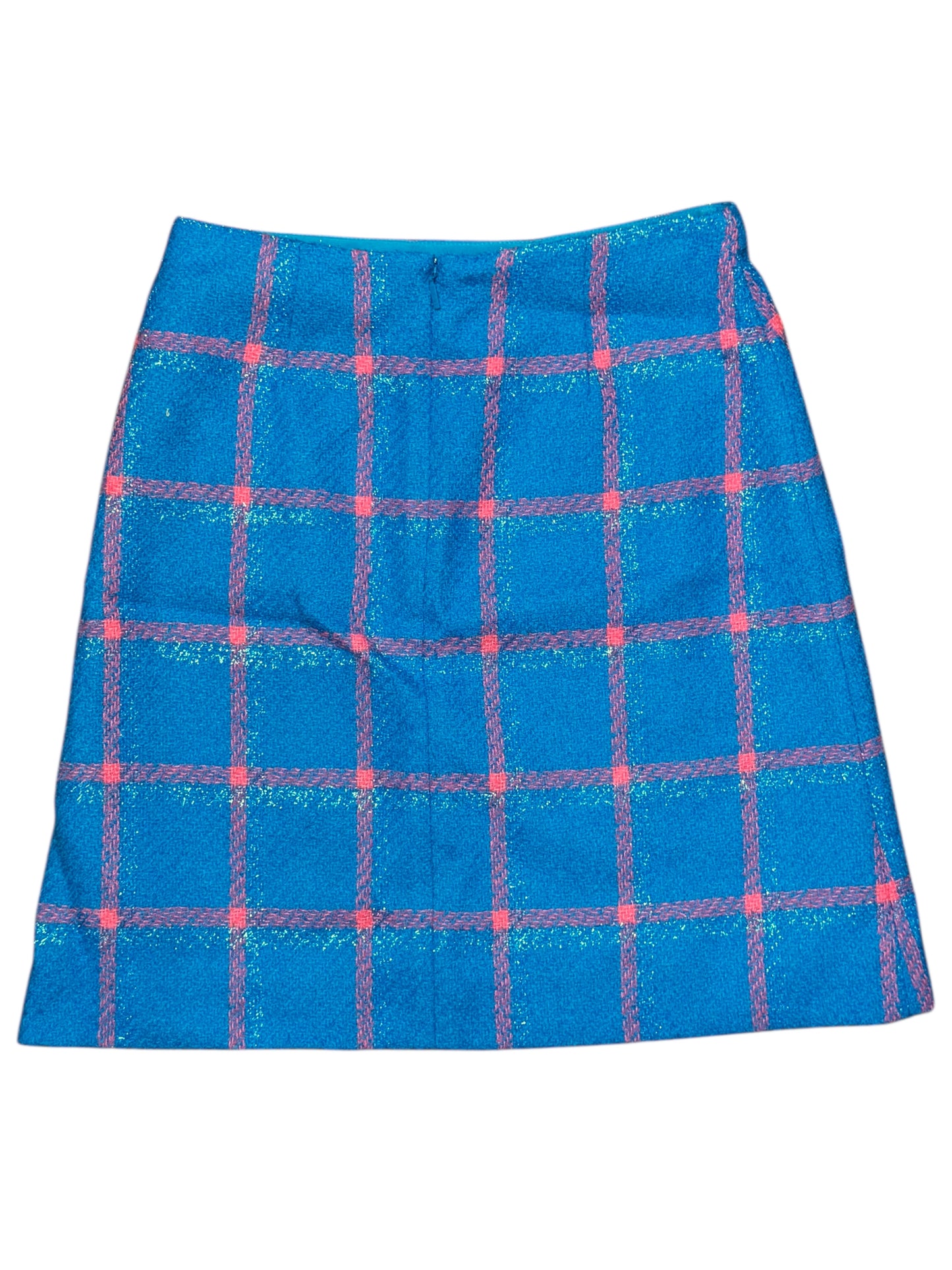 Versace Gonna in Lana Vergine Check Blu con fibbia Medusa Oro