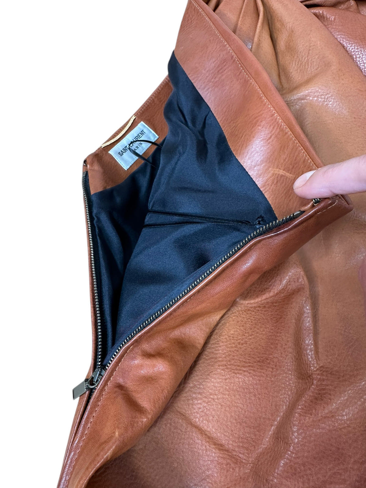 Saint Laurent mini abito in pelle — foto 7