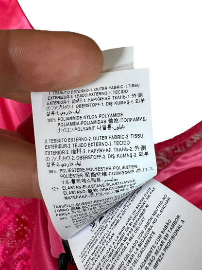 Body Versace rosa in pizzo e raso, Made in Italy