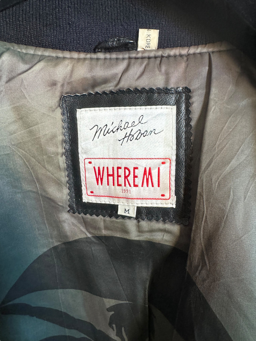 Giubbotto in pelle WhereMi Michael Hoban multicolor con maxi applicazioni, taglia M — foto 8