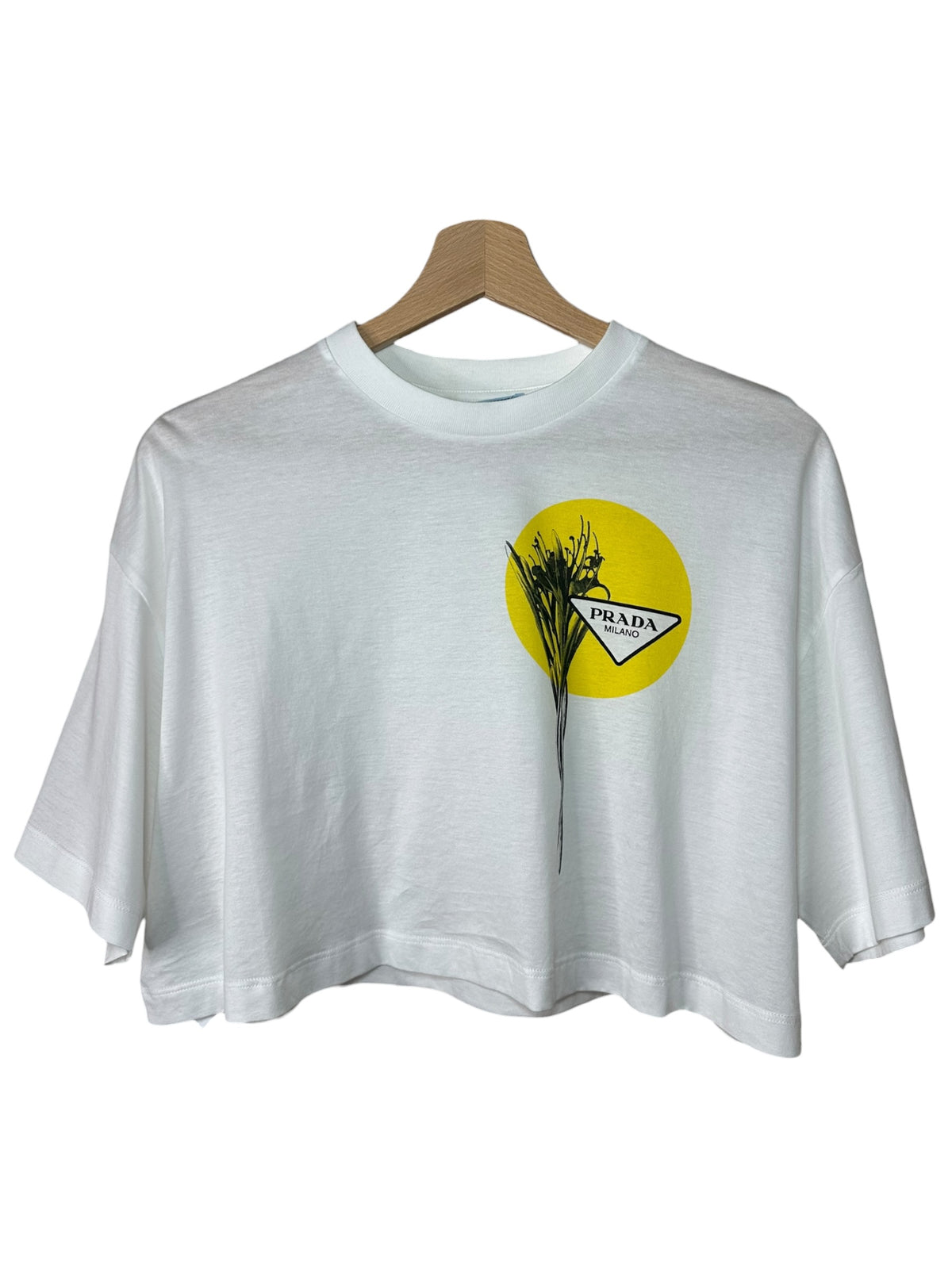 Prada t-shirt crop in cotone — foto 4