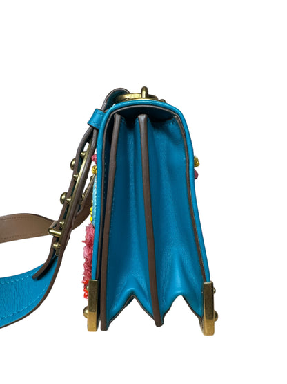 Prada borsa Cahier in pelle e raffia