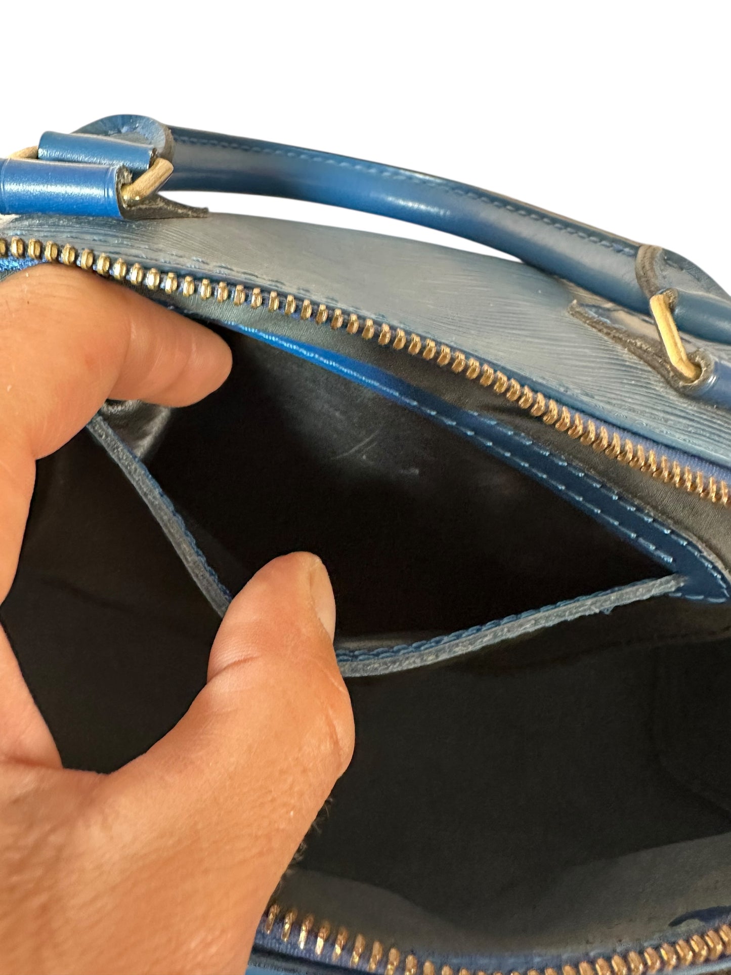 Louis Vuitton borsa speedy in pelle epi blu