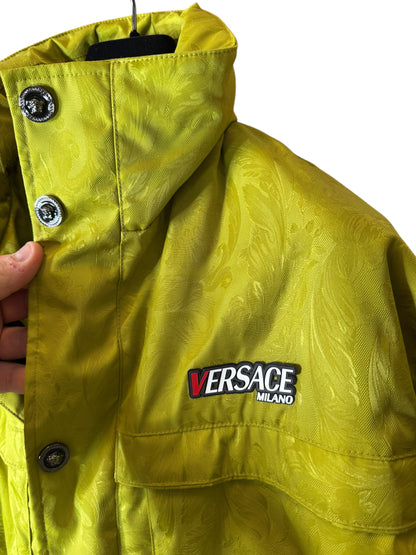 Giacca Versace Milano gialla con motivo Barocco tono su tono – Taglia 48