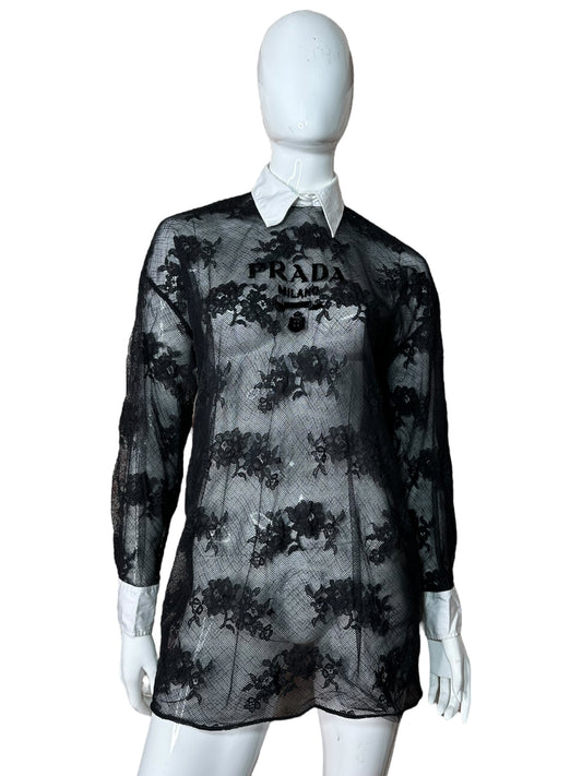 Prada maglia oversize in pizzo