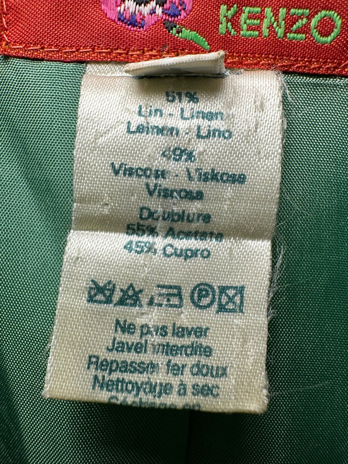 Kenzo Jungle completo in lino (XS)