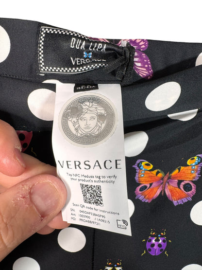 Leggings Versace Dua Lipa neri a pois con farfalle e coccinelle taglia 36 — foto 3