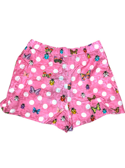 Shorts Versace Donna Taglia 38 – Rosa Pois con Farfalle & Coccinelle – Nuovi