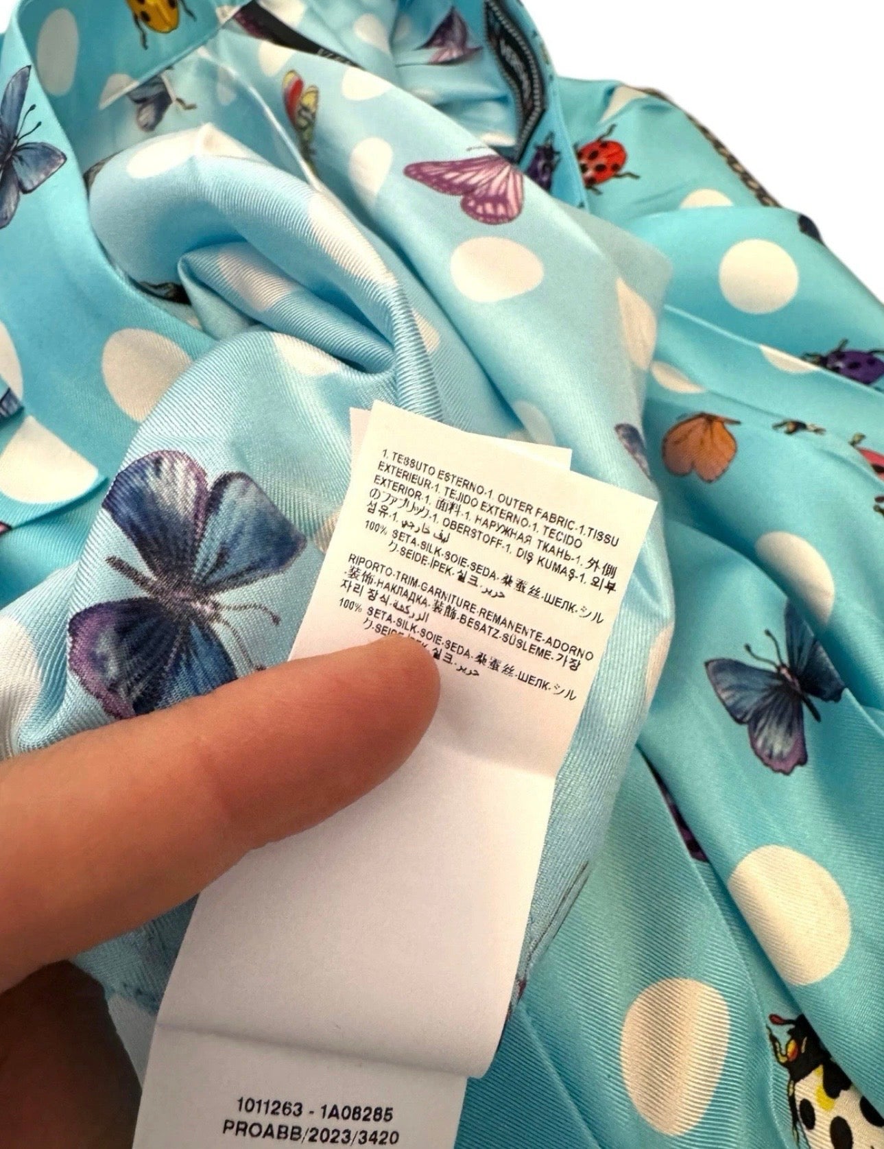 Gonna Versace in Seta con Stampa Coccinelle e Pois — foto 9