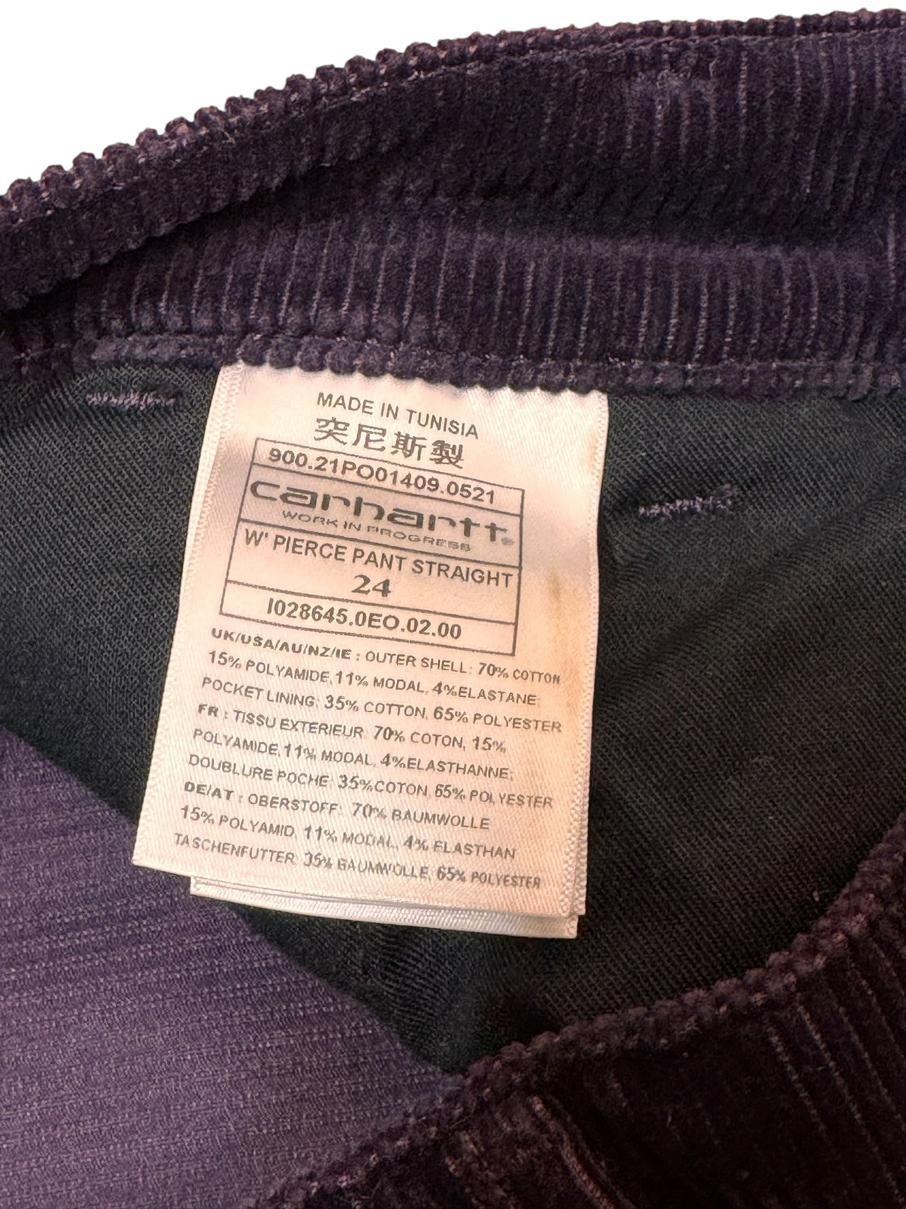 Pantaloni Carhartt Wip W’ Pierce Pant velluto viola taglia 24 — foto 6