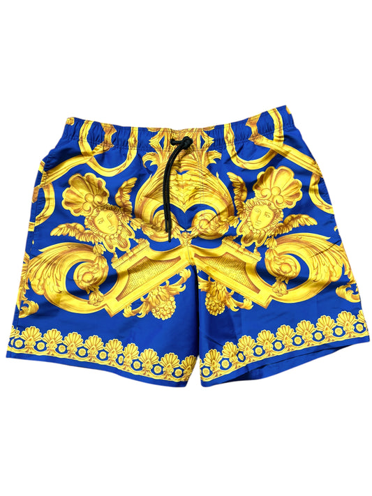 Versace Costume Uomo Barocco Blu Oro - Taglia L - Made in Italy