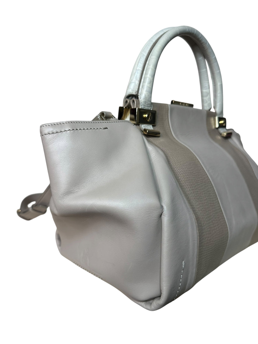Lanvin – Borsa in pelle grigio perla e tortora