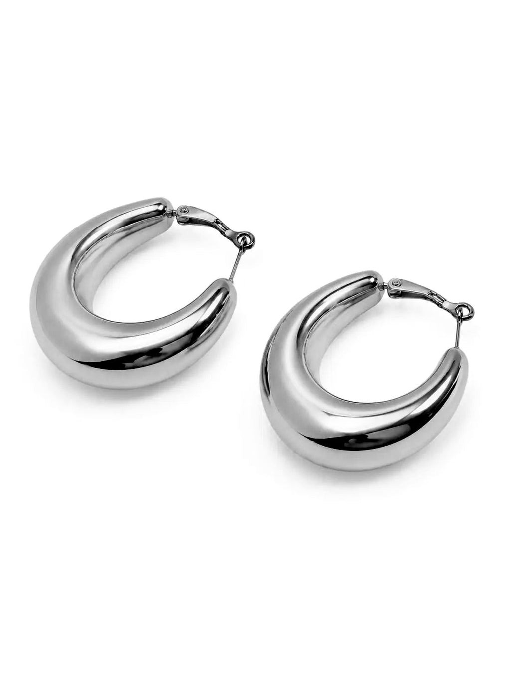 Orecchini argentati chubby a cerchio 3,5 cm