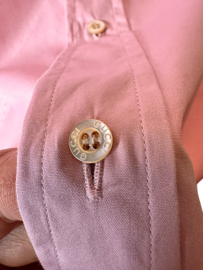 Camicia Gucci rosa uomo tg 39 con polsini alti