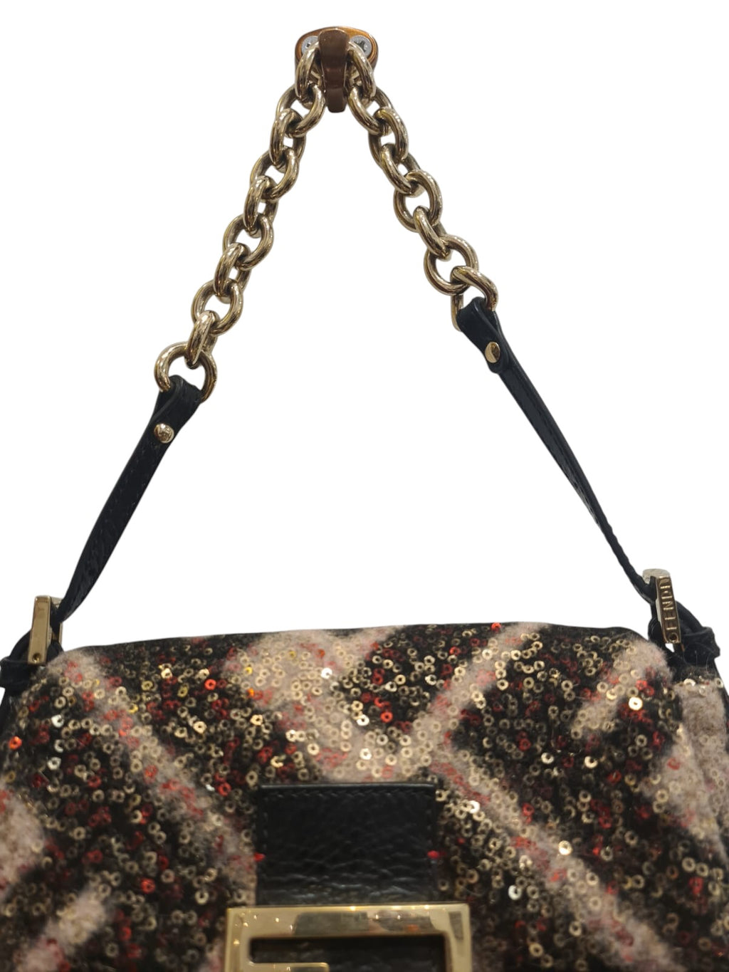 Fendi baguette vintage in lana e paillettes