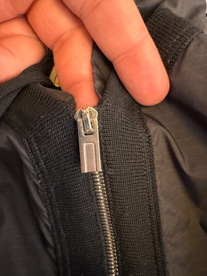 Hermès giacca con cappuccio lana e inserti tessuto tecnico nera zip frontale S — foto 6