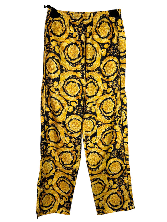 Pantaloni Versace seta twill stampa barocco oro taglia 1