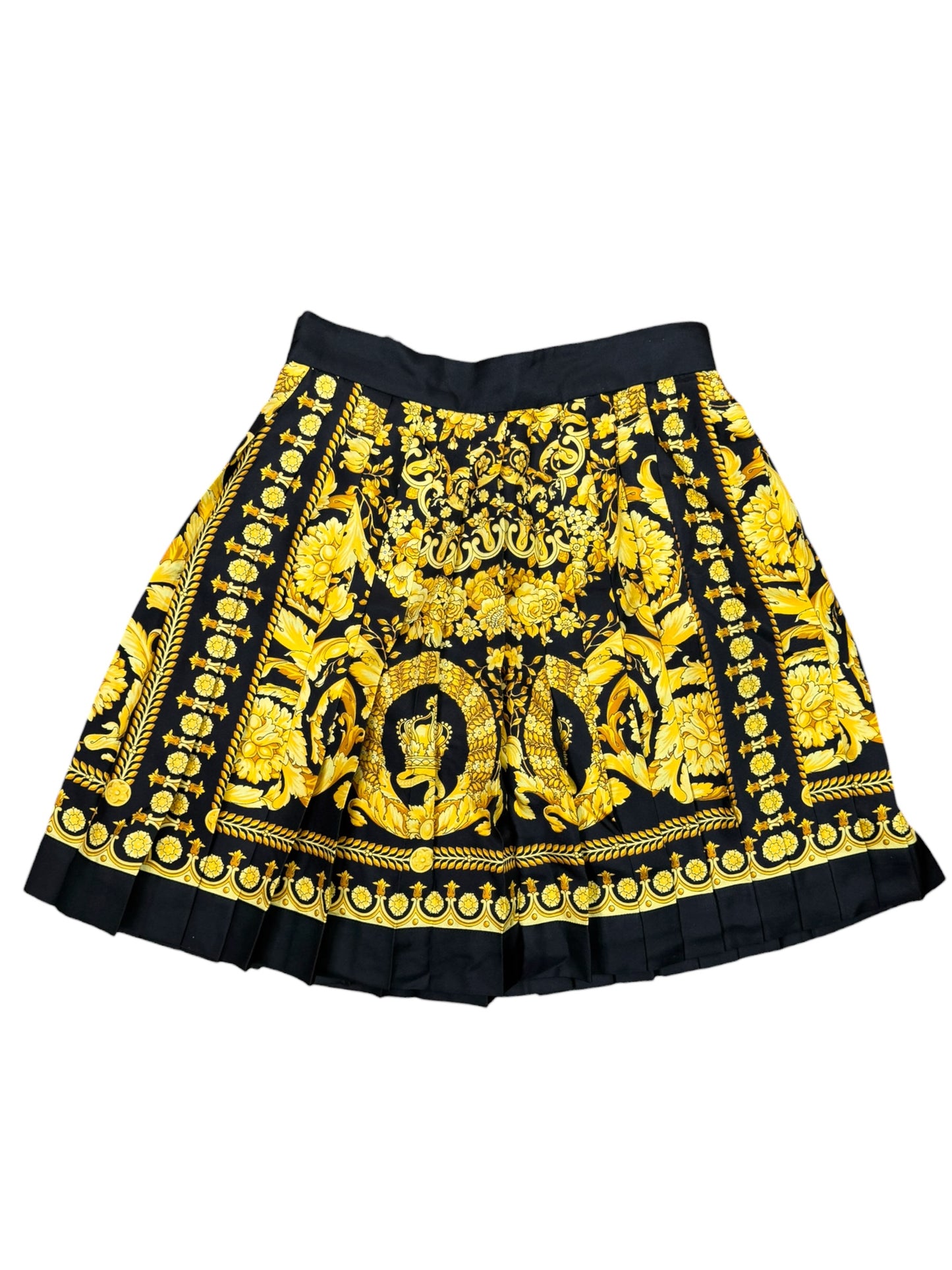 Gonna Versace seta twill stampa barocco oro taglia 38 Medusa — foto 9