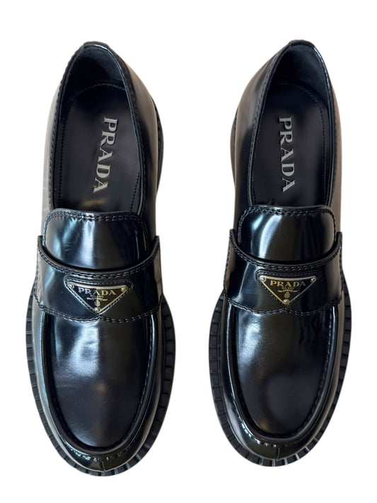 Prada mocassini in Pelle Spazzolata Nera Uomo - Taglia 9.5 UK (43,5 EU)