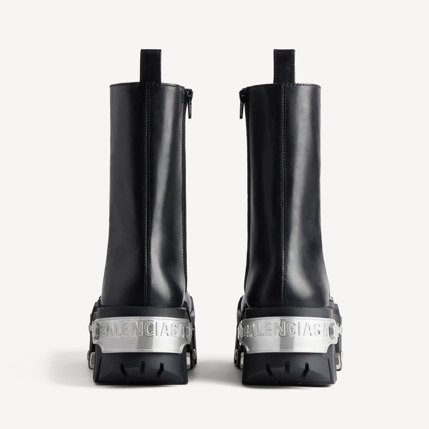 Balenciaga Bulldozer Lace Booti black silver pelle - taglia 44