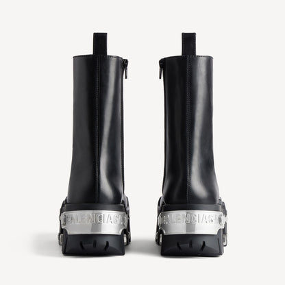 Balenciaga Bulldozer Lace Booti black silver pelle - taglia 44