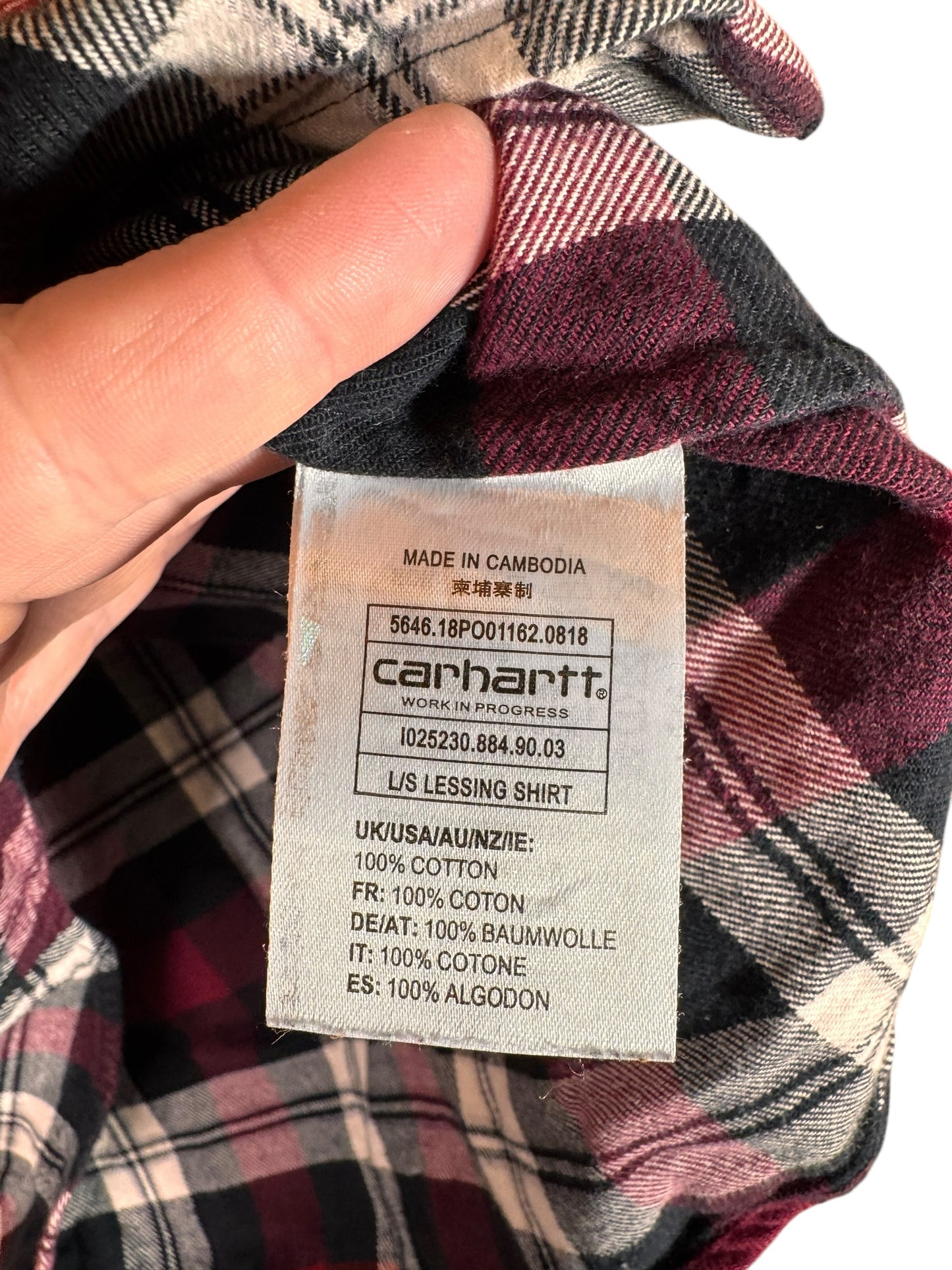 Camicia Carhartt Wip Lessing Shirt a quadri rosso nero cotone taglia L — foto 7