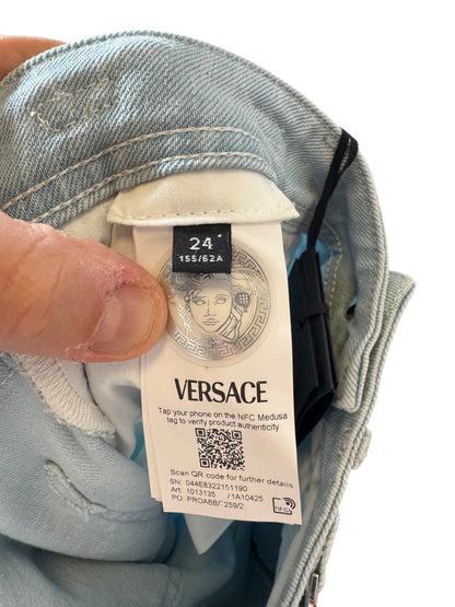 Jeans donna VERSACE skinny celeste