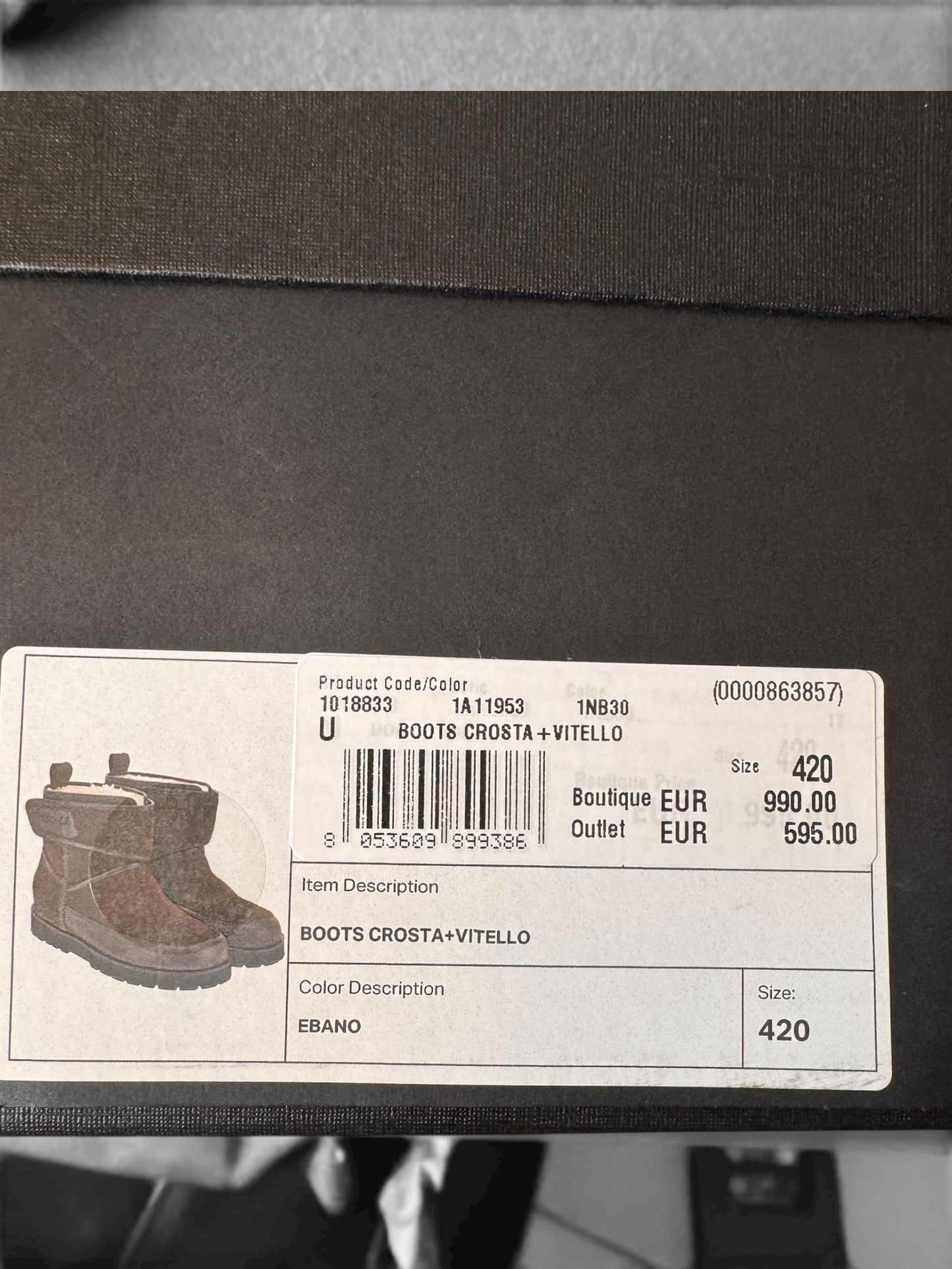 Stivaletti Versace in crosta e vitello ebano con interno in shearling Tg 42 — foto 16