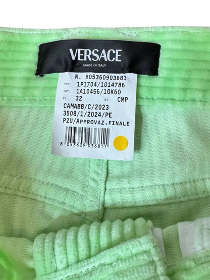 Pantaloni Versace in velluto a coste verde lime - Made in
Italy - Taglia 32