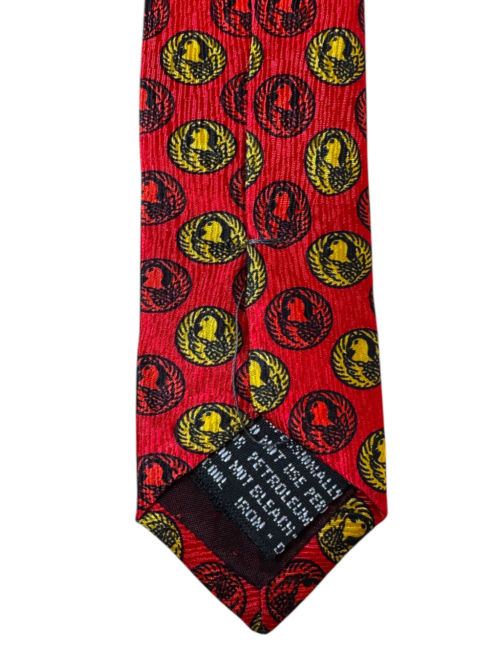 Cravatta Gianni Versace Vintage in Seta – Motivo Floreale Rosso/Bordeaux Giappone — foto 5