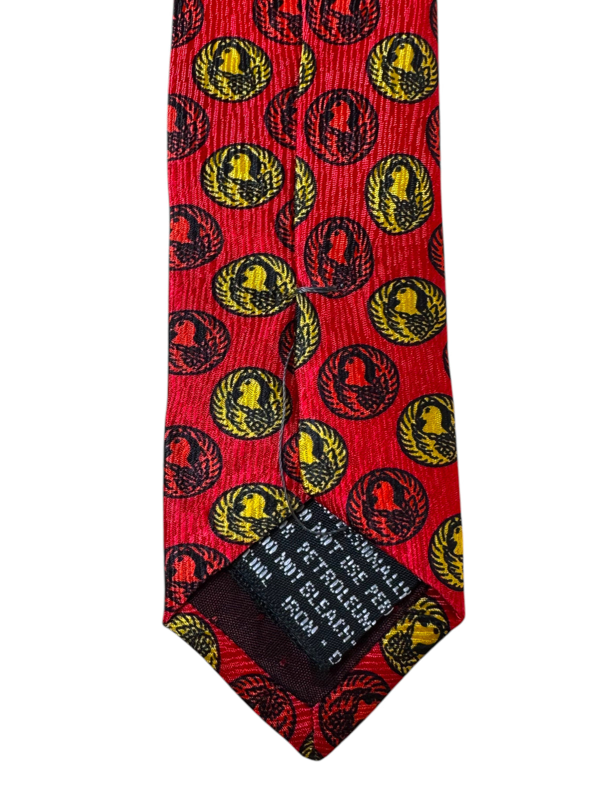 Cravatta Gianni Versace Vintage in Seta – Motivo Floreale Rosso/Bordeaux Giappone — foto 5