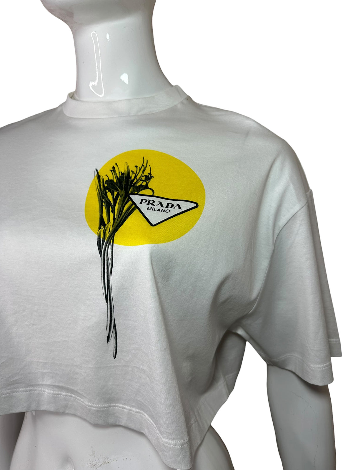 Prada t-shirt crop in cotone — foto 2