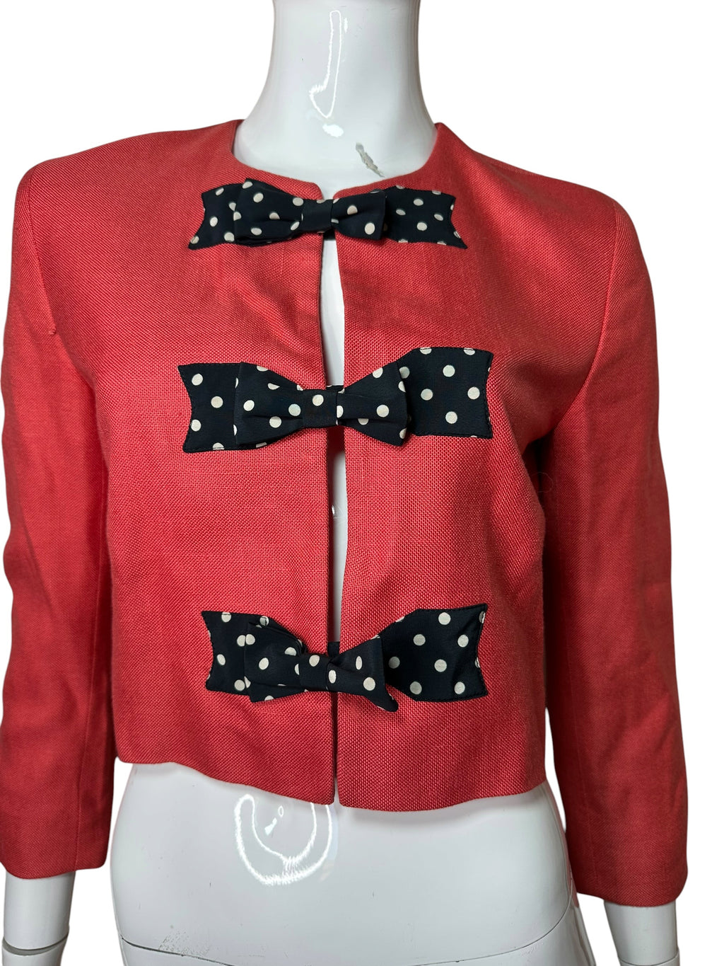 Moschino cheap and chic blazer vintage rosso con fiocchi (40)
