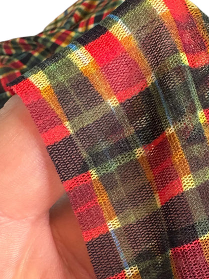 Jean Paul Gaultier abito mesh tartan trasparente Made in Italy - taglia L