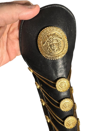 Stivali Gianni Versace Couture FW 1993 Medusa Leather Boots 38.5 Vintage — foto 6