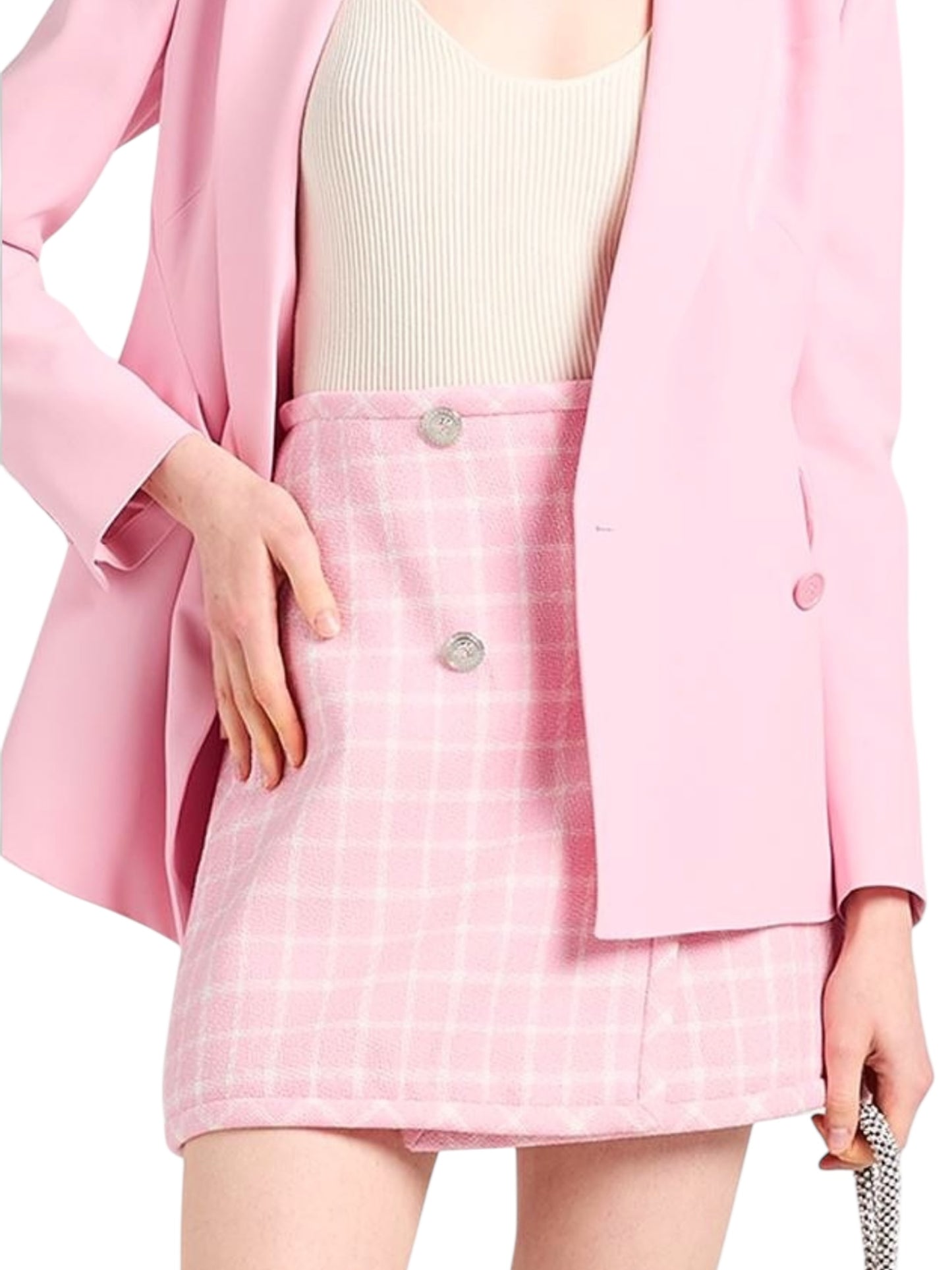 Gonna Versace tweed rosa lana vergine Medusa – TG 38 IT