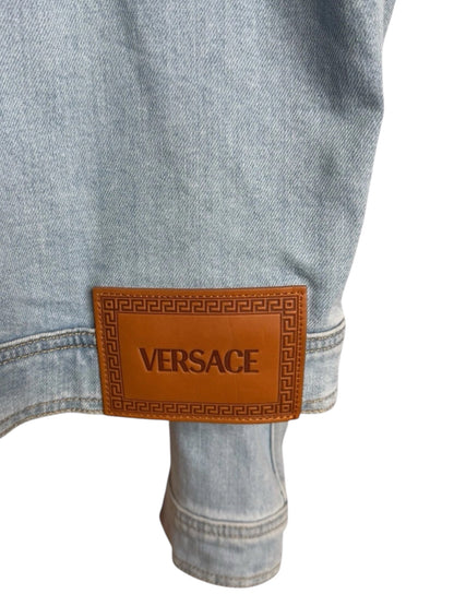 Giacca in denim Versace con tasche motivo Barocco - Taglia