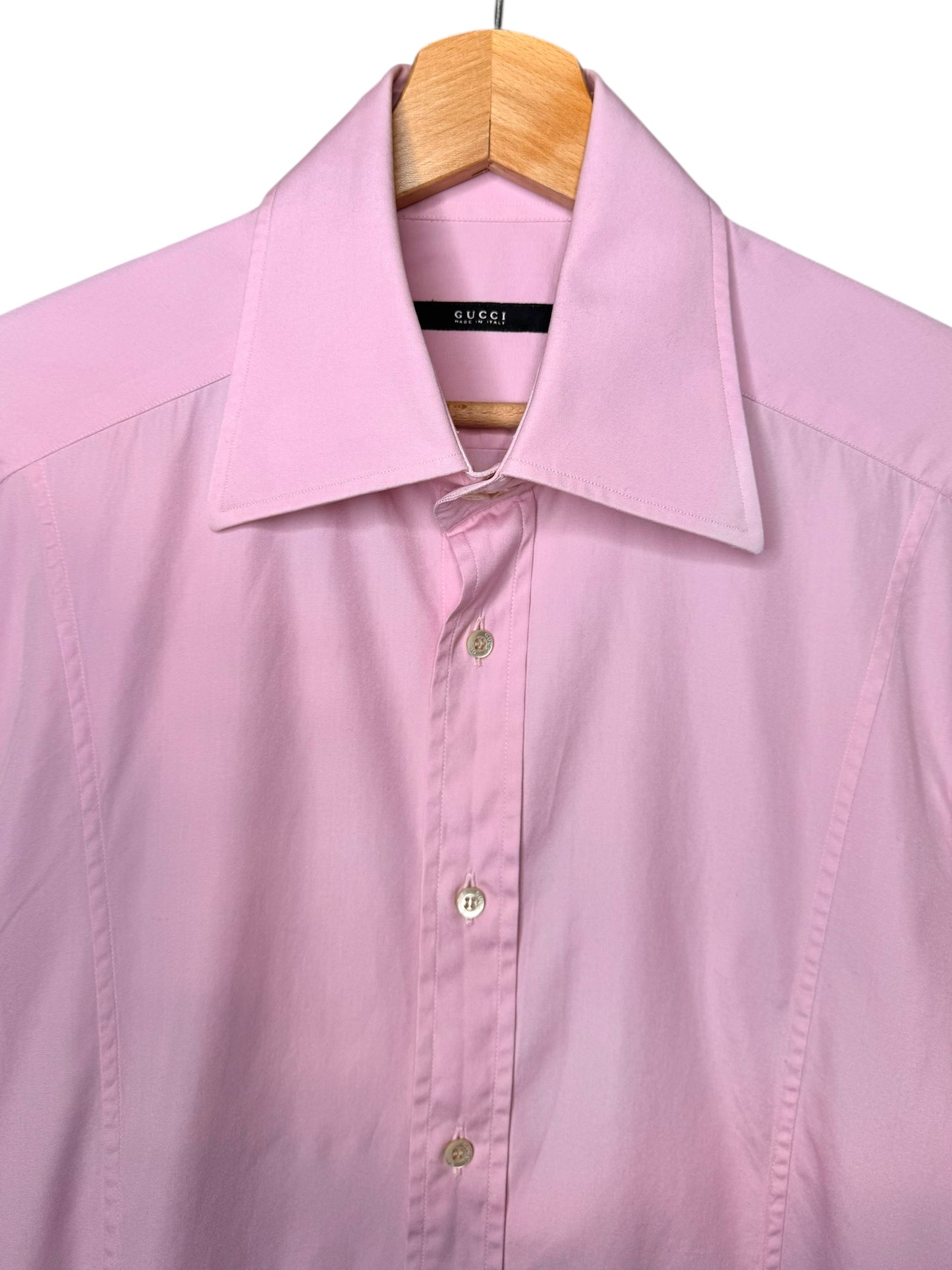 Camicia Gucci rosa uomo tg 39 con polsini alti