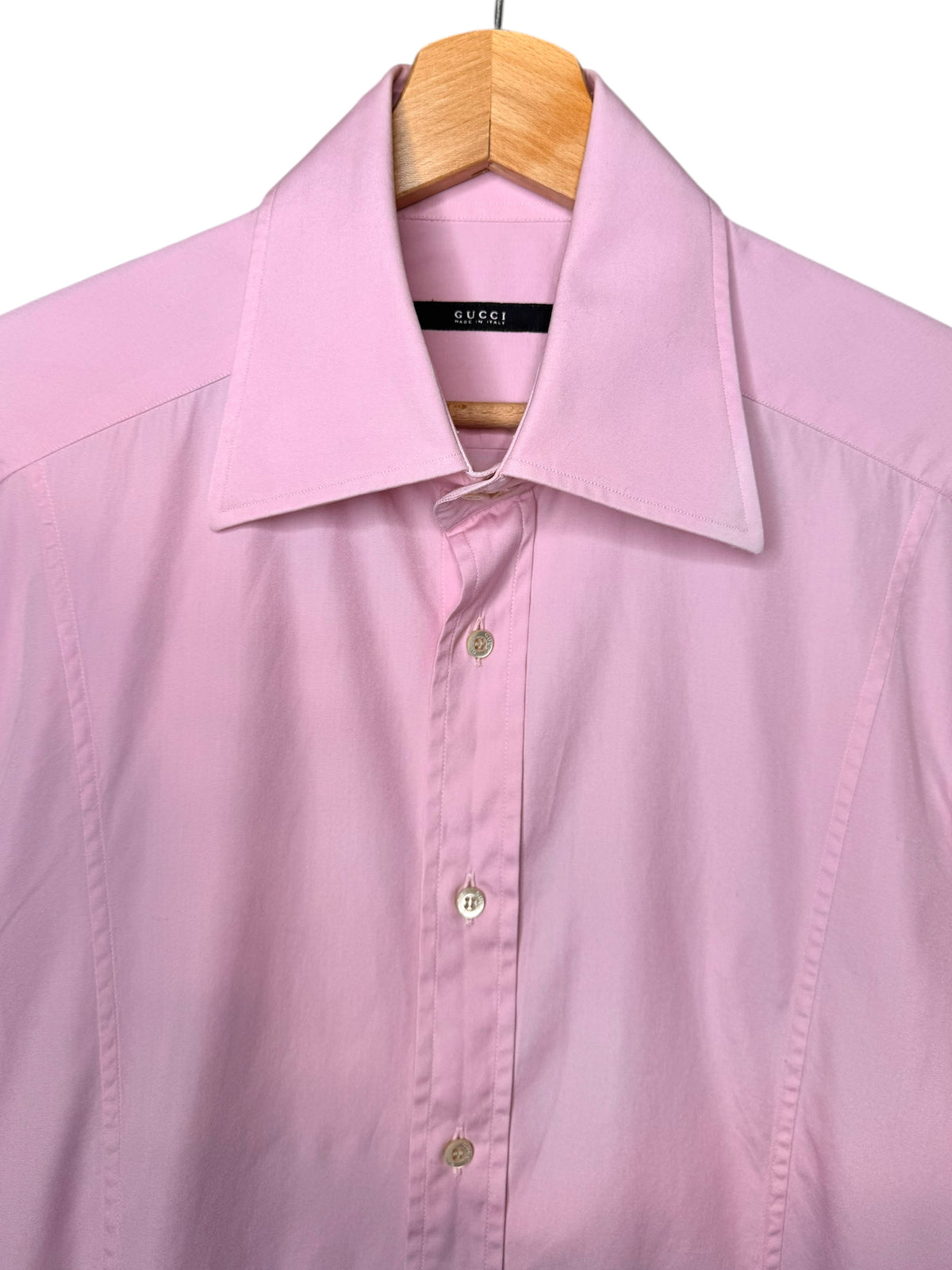 Camicia Gucci rosa uomo tg 39 con polsini alti — foto 3