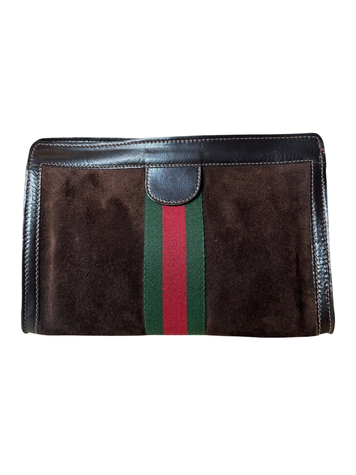 Gucci pochette vintage in pelle scamosciata