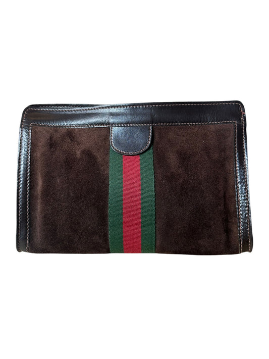Gucci pochette vintage in pelle scamosciata